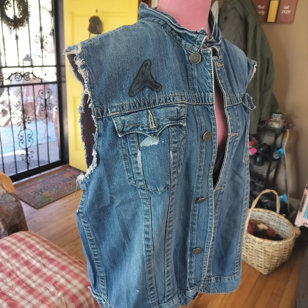 True religion denim oversized 2XL custom vest.